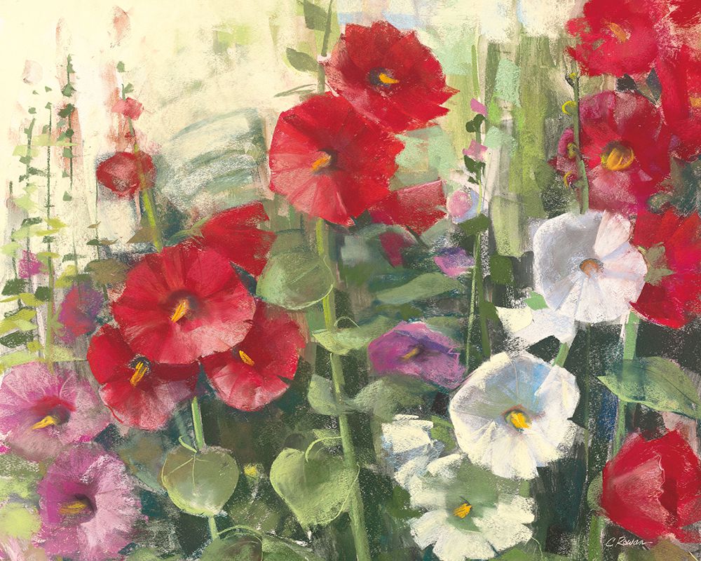 Hollyhocks art print by Carol Rowan for $57.95 CAD