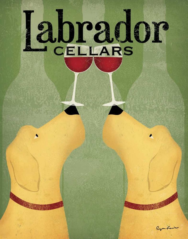 Two Labrador Wine Dogs art print by Ryan Fowler for $57.95 CAD