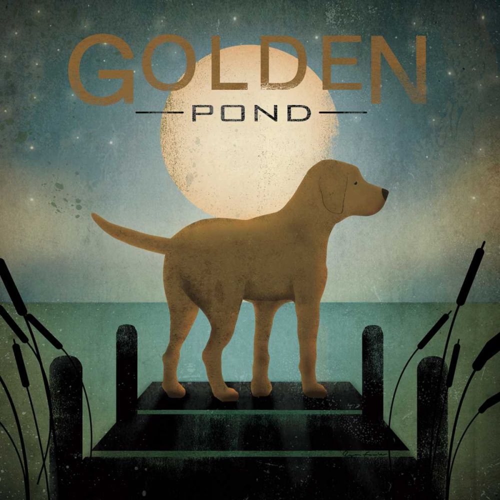 Moonrise Yellow Dog - Golden Pond art print by Ryan Fowler for $57.95 CAD