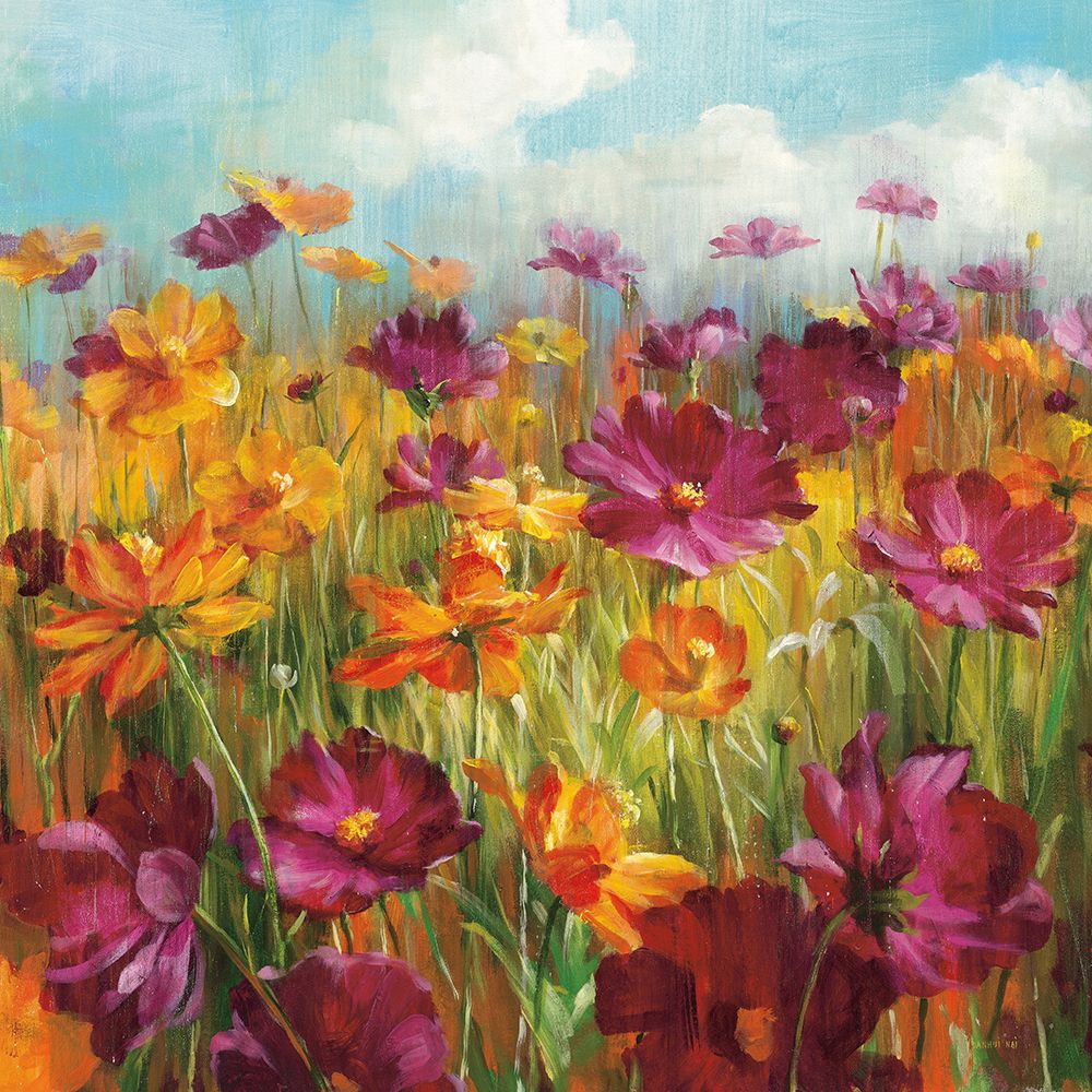 Cosmos in the Field Purple art print by Danhui Nai for $57.95 CAD