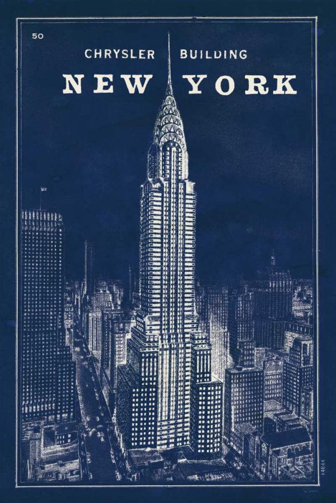 Blueprint Map New York Chrysler Building art print by Sue Schlabach for $57.95 CAD