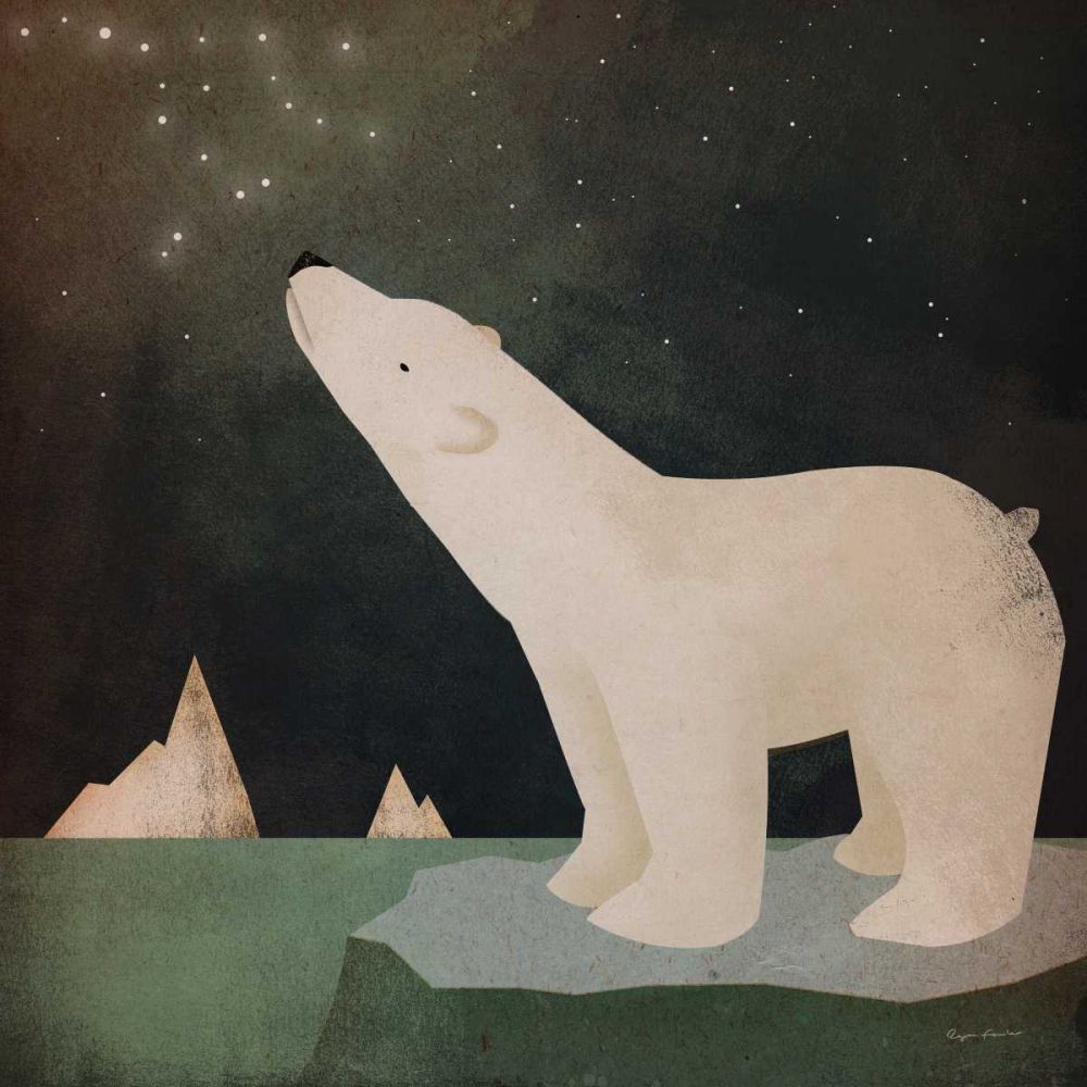 Constellations Polar Bear art print by Ryan Fowler for $57.95 CAD