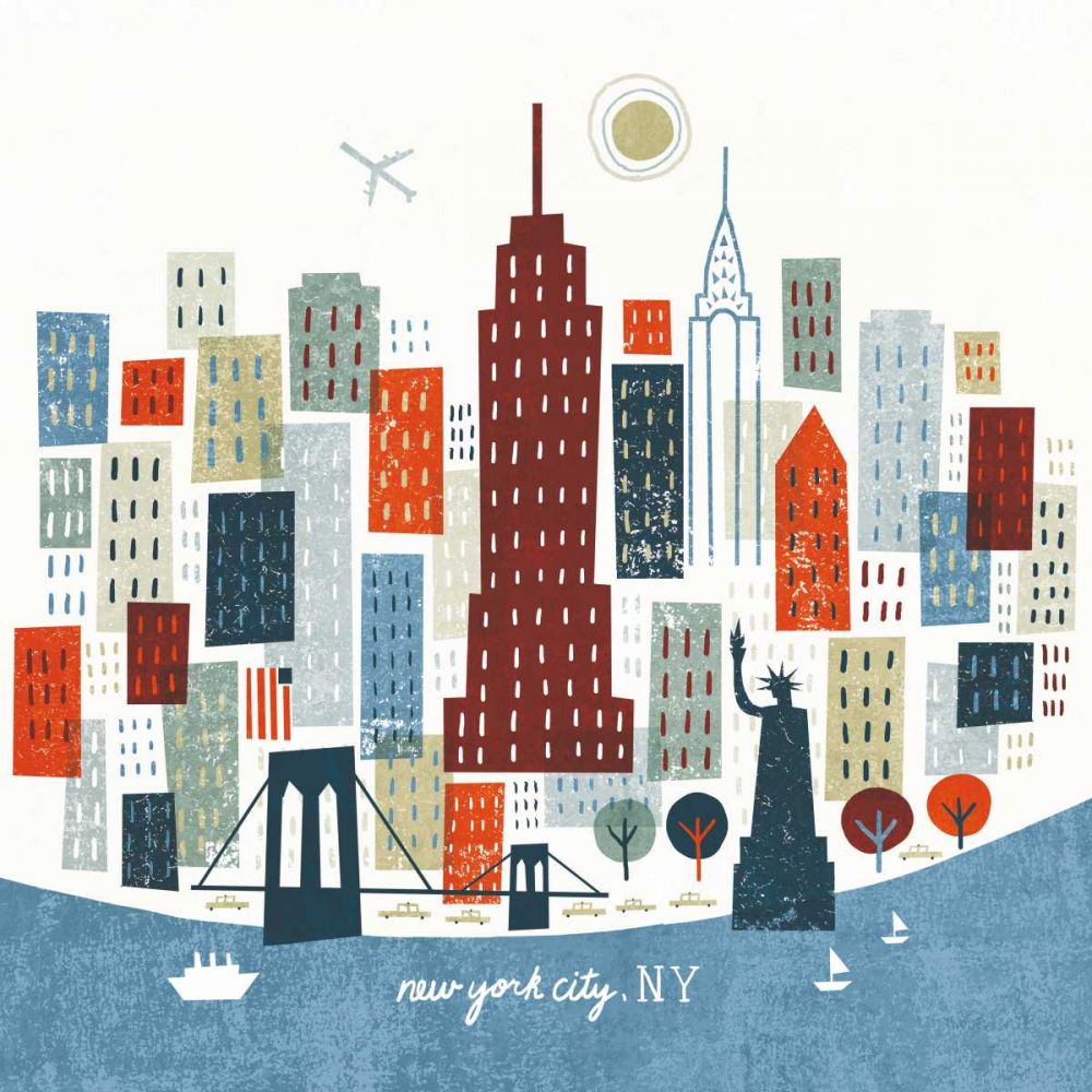 Colorful New York art print by Michael Mullan for $57.95 CAD