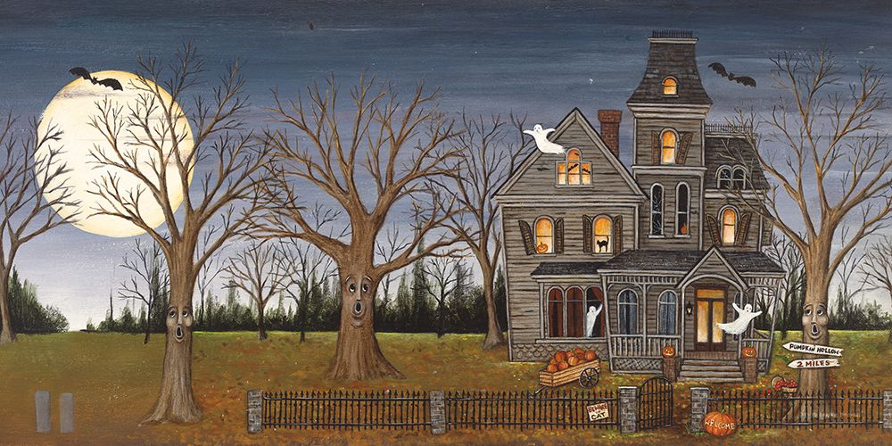 Haunted House with Full Moon art print by David Carter Brown for $57.95 CAD