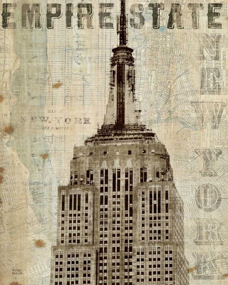 Vintage NY Empire State Building art print by Michael Mullan for $57.95 CAD