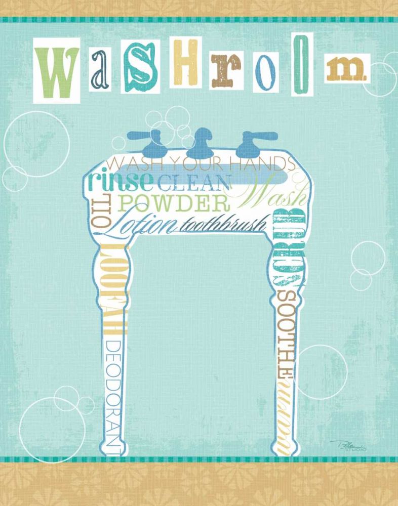 Bathroom Words Sink II art print by Pela Studio for $57.95 CAD