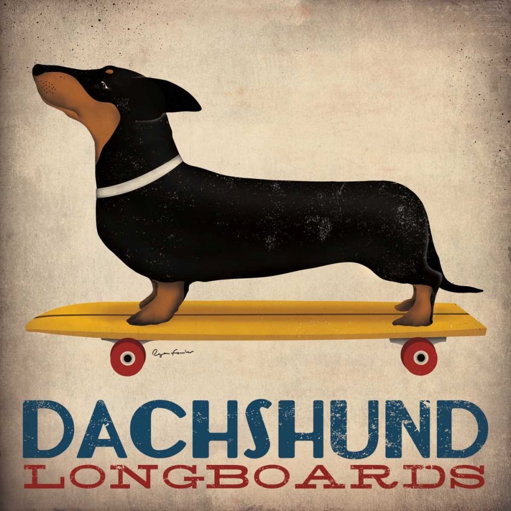 Dachshund Longboards art print by Ryan Fowler for $57.95 CAD