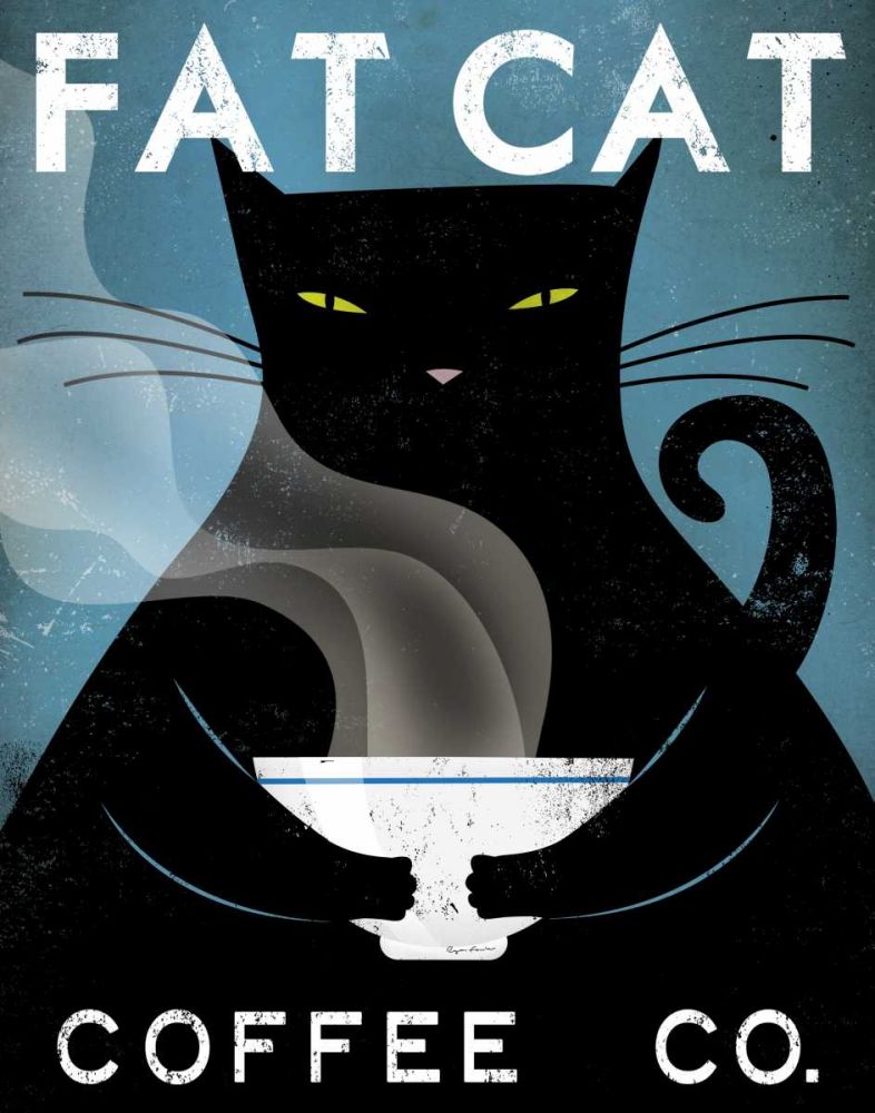 Cat Coffee no City art print by Ryan Fowler for $57.95 CAD
