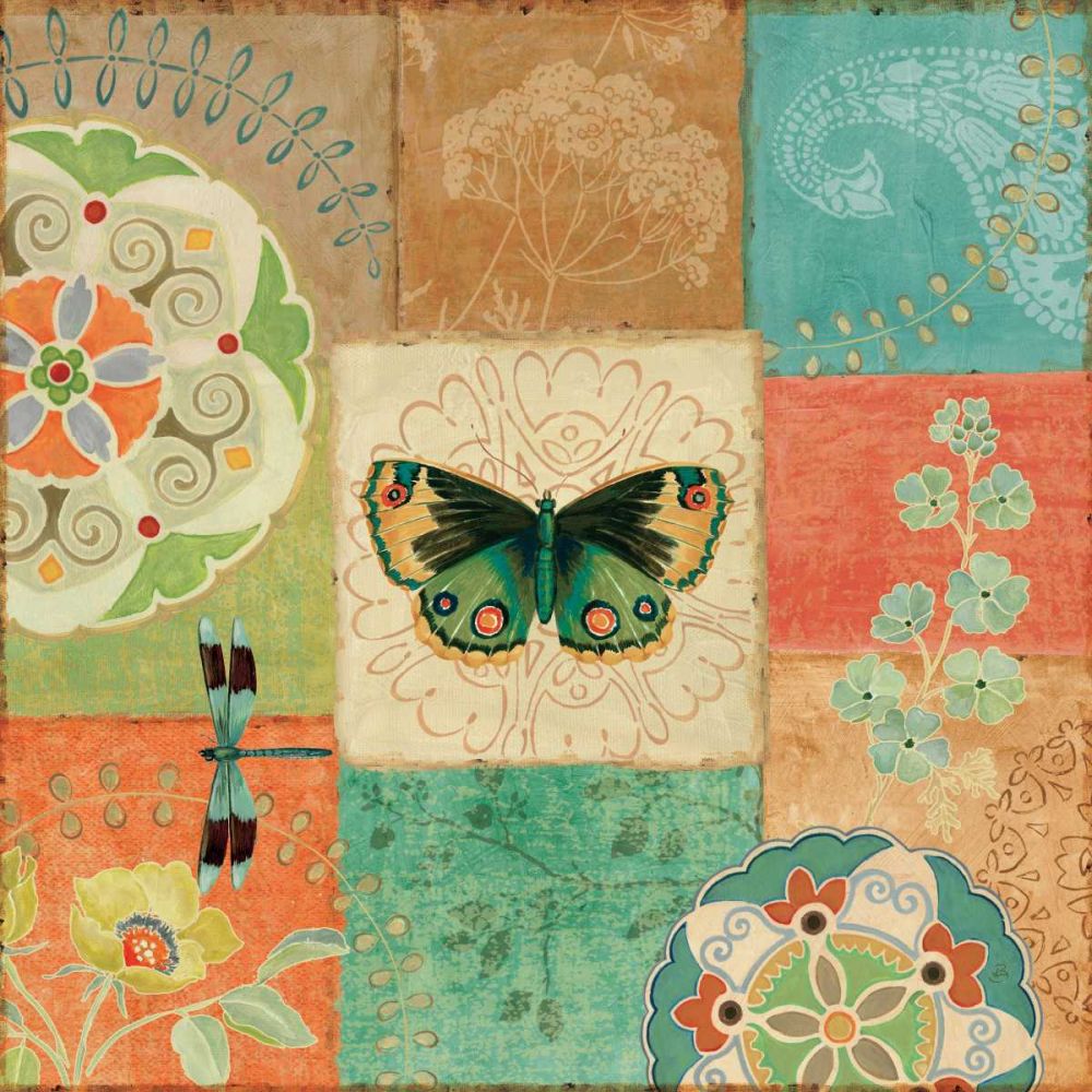 Folk Floral III Center Butterfly art print by Daphne Brissonnet for $57.95 CAD