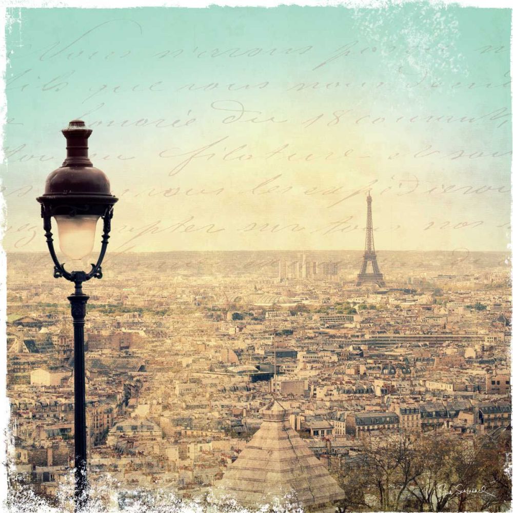 Eiffel Landscape Letter Blue I art print by Sue Schlabach for $57.95 CAD