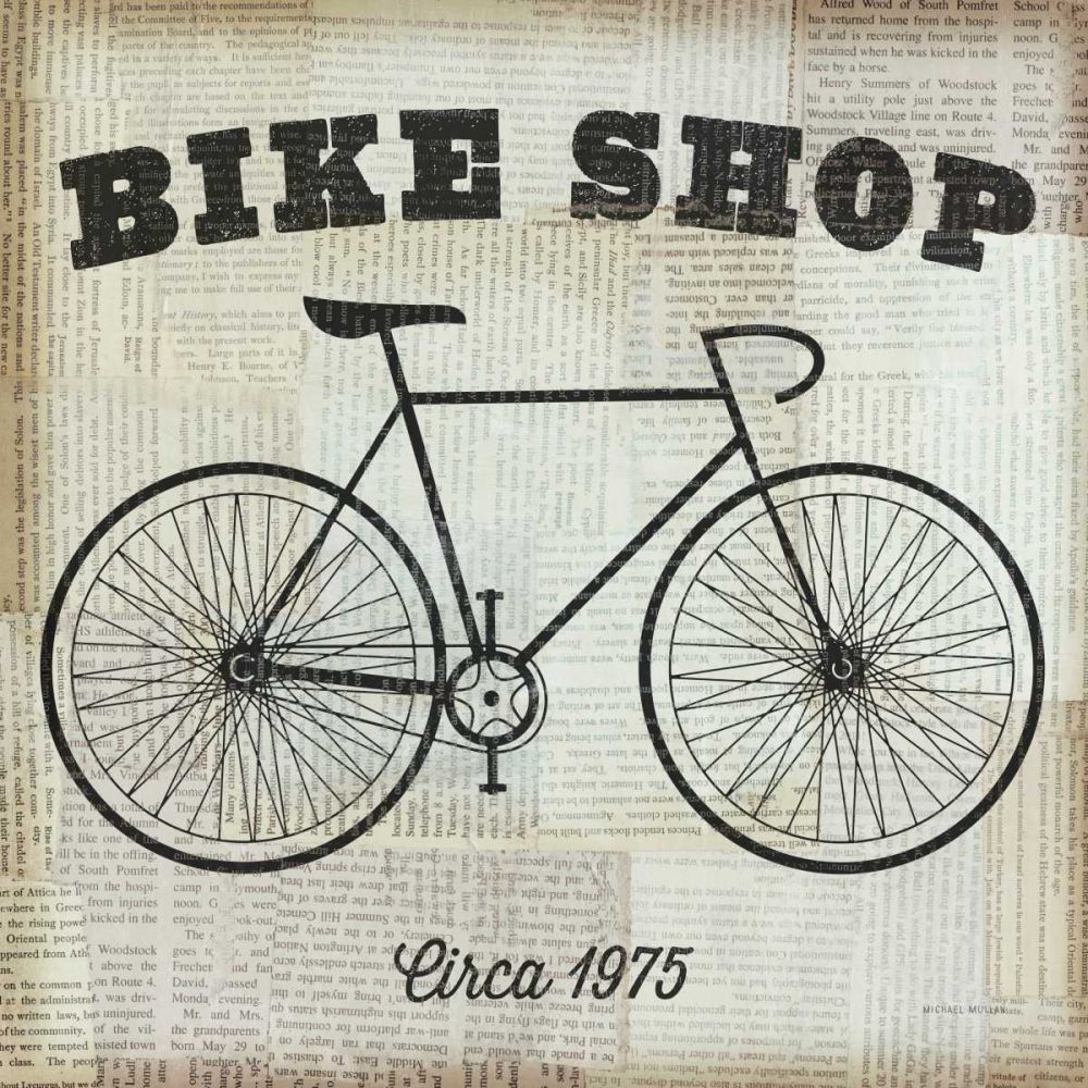 Bike Shop art print by Michael Mullan for $57.95 CAD