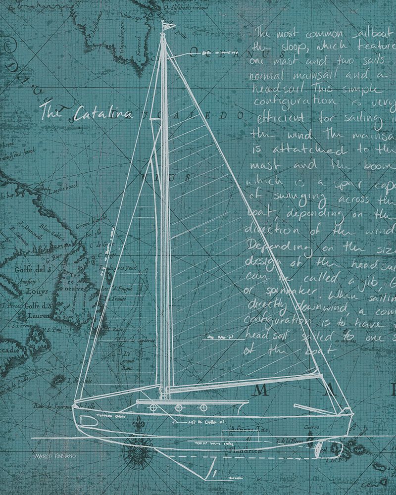 Coastal Blueprint VI art print by Marco Fabiano for $57.95 CAD