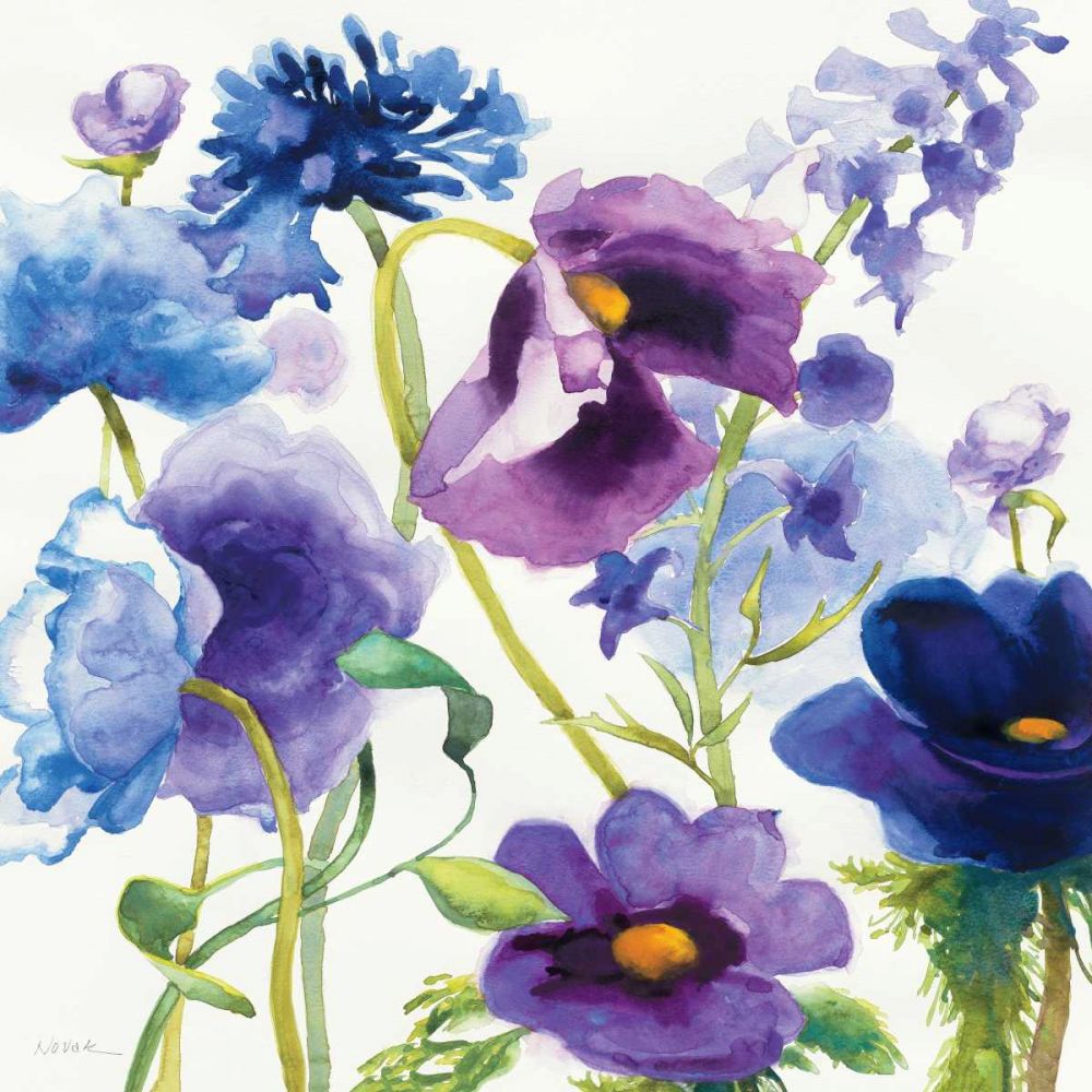 Blue and Purple Mixed Garden I art print by Shirley Novak for $57.95 CAD