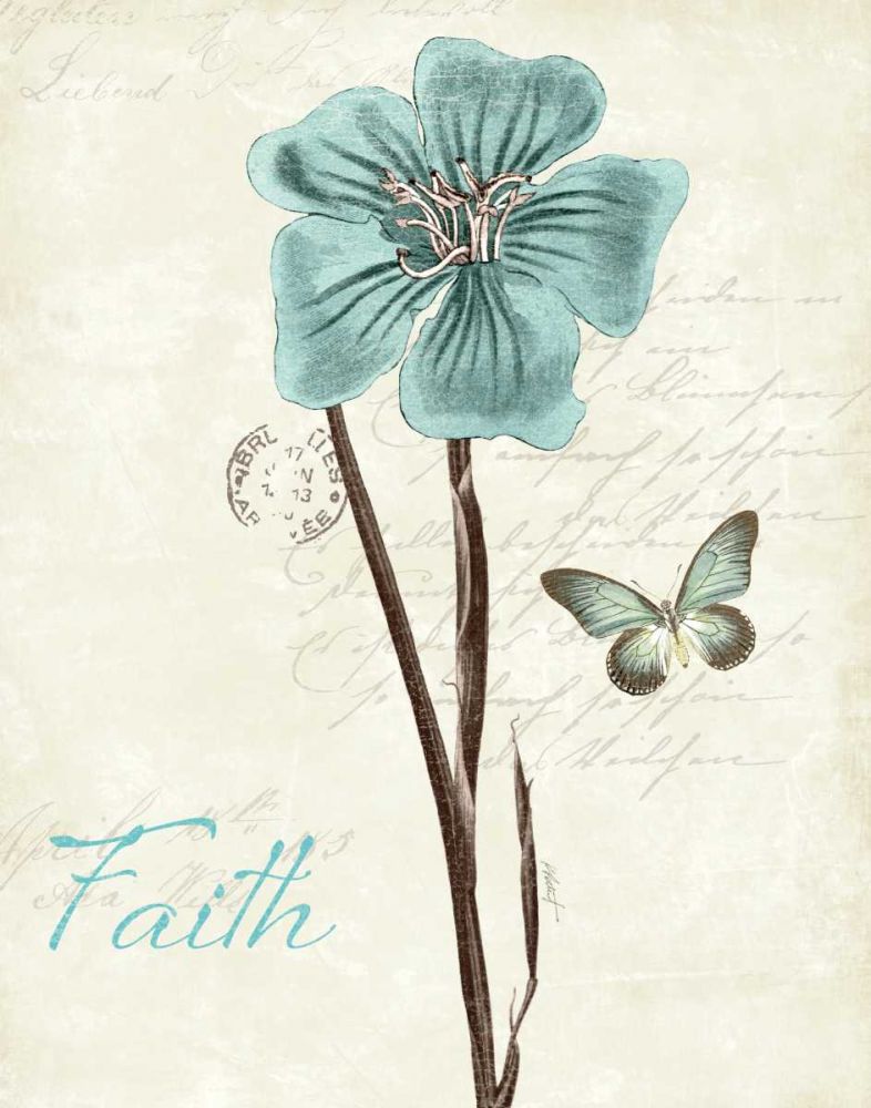 Slated Blue III Faith art print by Katie Pertiet for $57.95 CAD