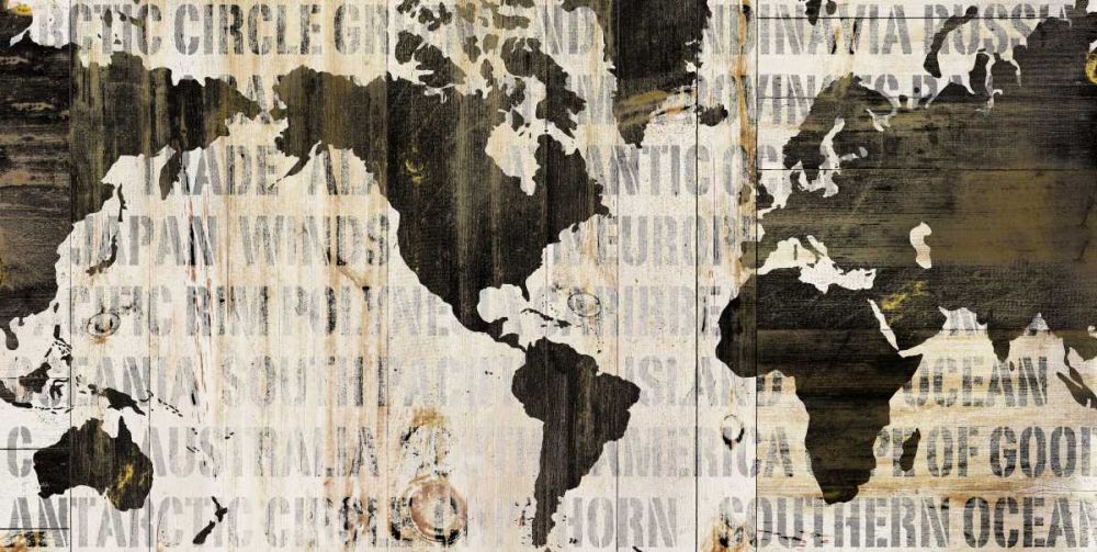 Crate World Map Neutral art print by Sue Schlabach for $57.95 CAD