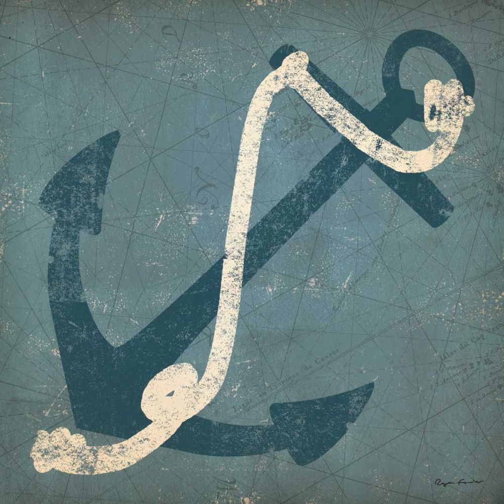 Nautical Anchor Blue art print by Ryan Fowler for $57.95 CAD