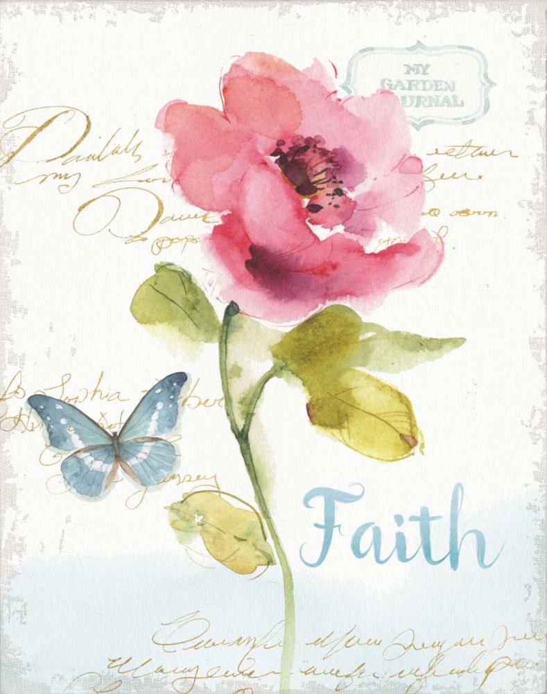 Rainbow Seeds Floral VI Faith art print by Lisa Audit for $57.95 CAD
