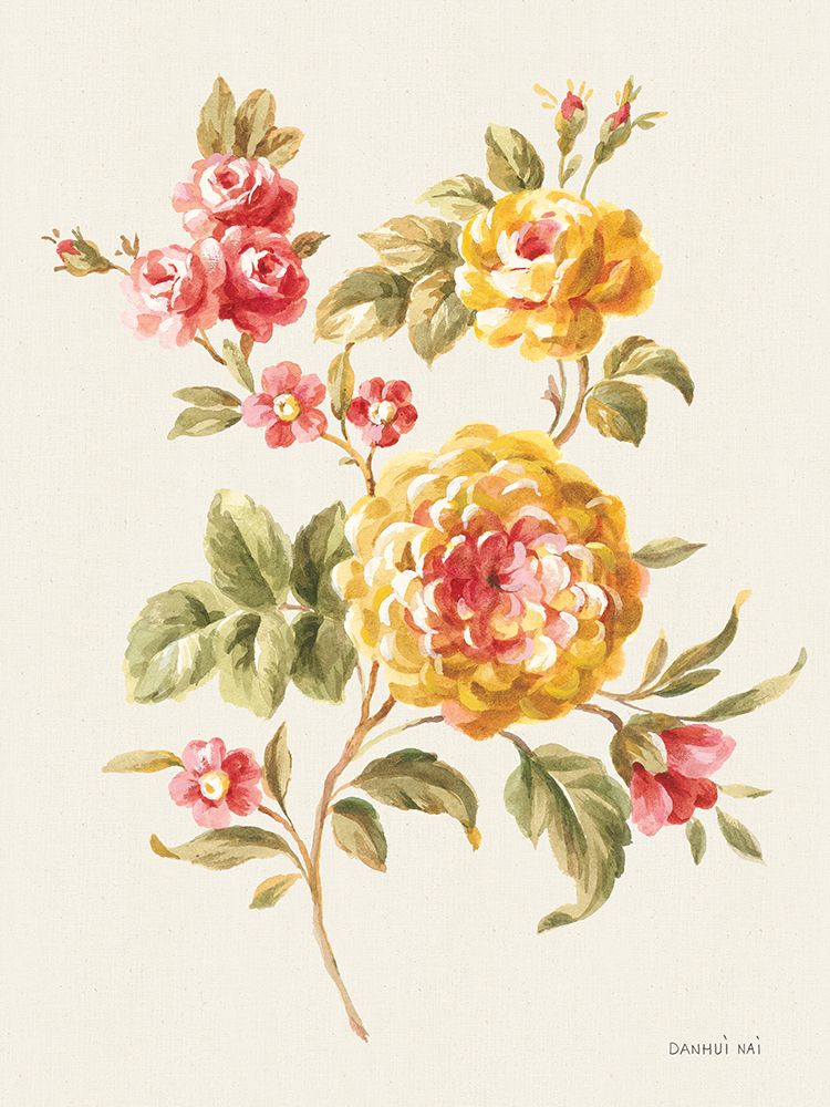 Golden Flowers I art print by Danhui Nai for $57.95 CAD