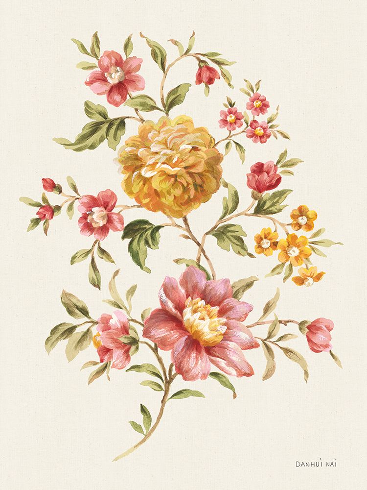 Golden Flowers I art print by Danhui Nai for $57.95 CAD