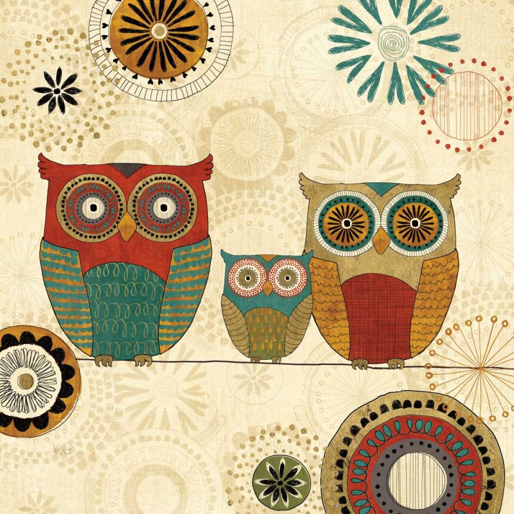 Spice Road Owls I art print by Veronique Charron for $57.95 CAD