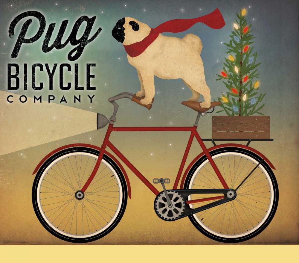 Pug on a Bike art print by Ryan Fowler for $57.95 CAD