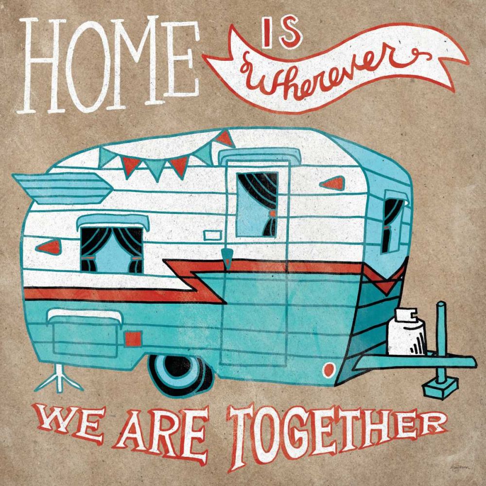 Adventure Love Camper Taupe art print by Mary Urban for $57.95 CAD
