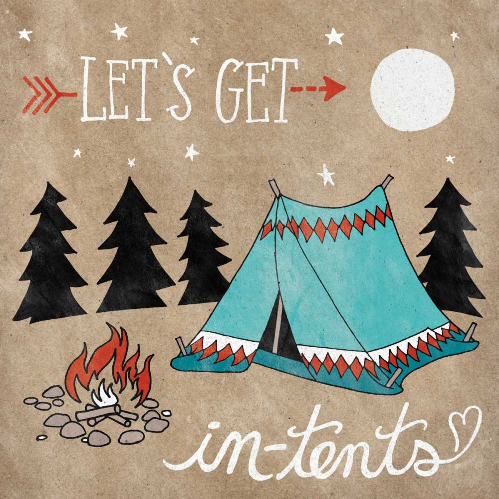 Adventure Love Tent Taupe art print by Mary Urban for $57.95 CAD