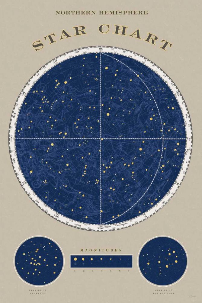 Northern Star Chart art print by Sue Schlabach for $57.95 CAD