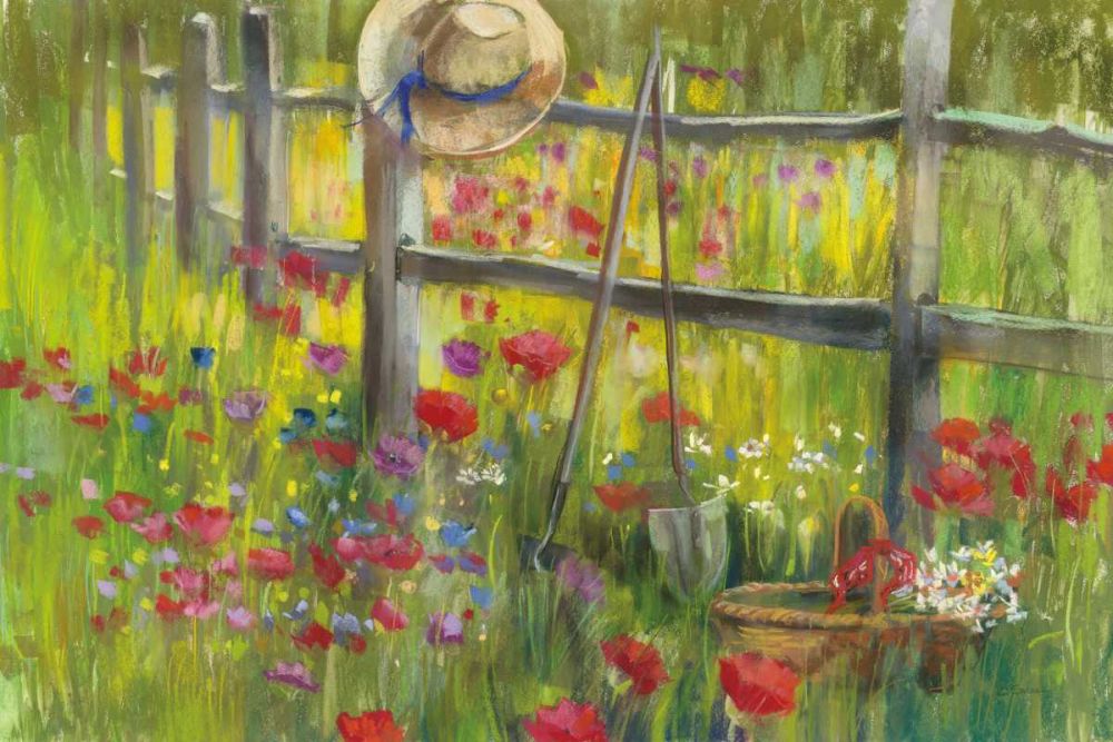 Gardening by the Fence art print by Carol Rowan for $57.95 CAD