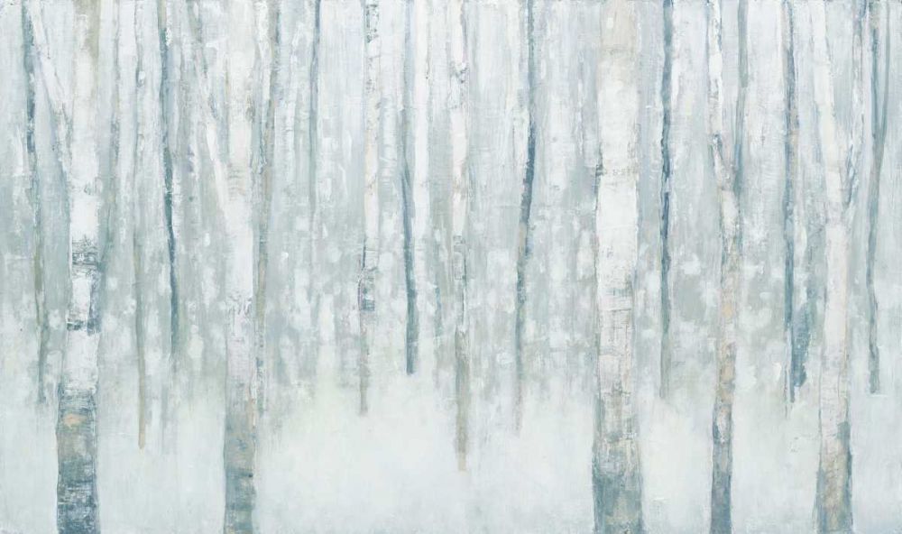 Birches in Winter Blue Gray art print by Julia Purinton for $57.95 CAD