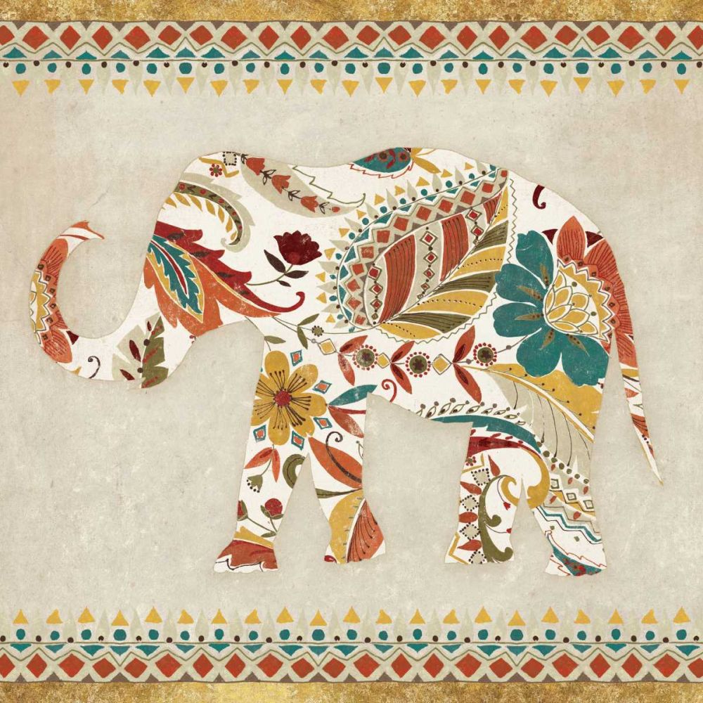 Boho Elephant II  art print by Wild Apple Portfolio for $57.95 CAD