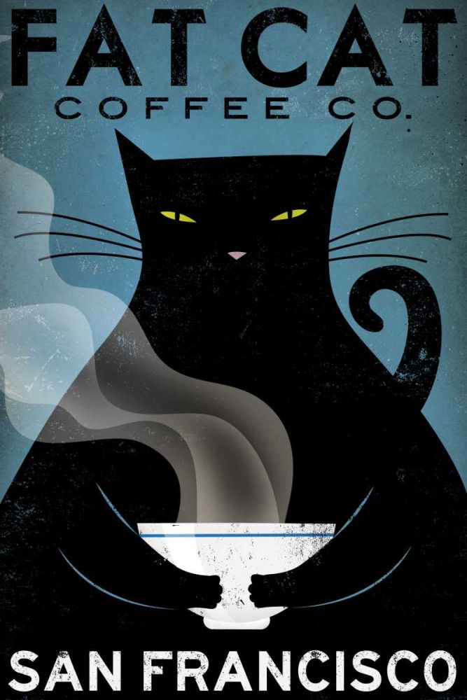 Cat Coffee art print by Ryan Fowler for $57.95 CAD