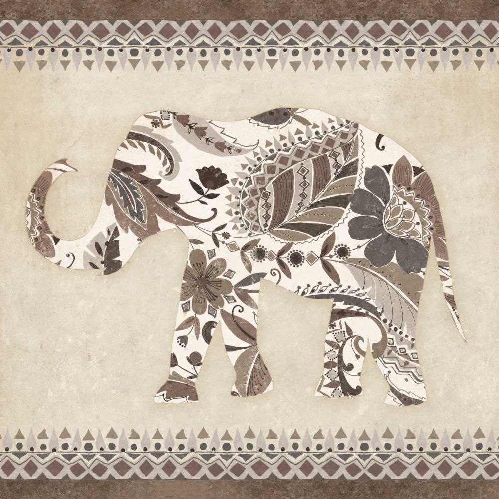 Boho Elephant II Neutral art print by Wild Apple Portfolio for $57.95 CAD
