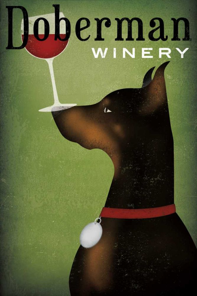 Single Doberman Winery art print by Ryan Fowler for $57.95 CAD