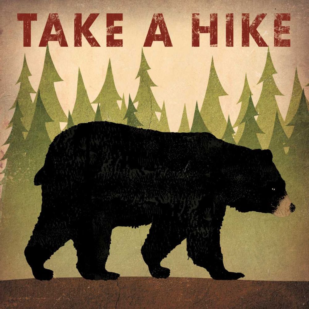 Take a Hike Black Bear art print by Ryan Fowler for $57.95 CAD