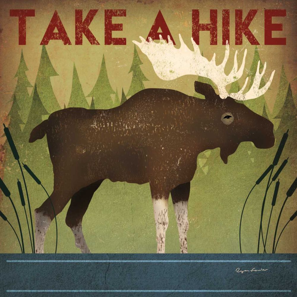 Take a Hike Moose art print by Ryan Fowler for $57.95 CAD
