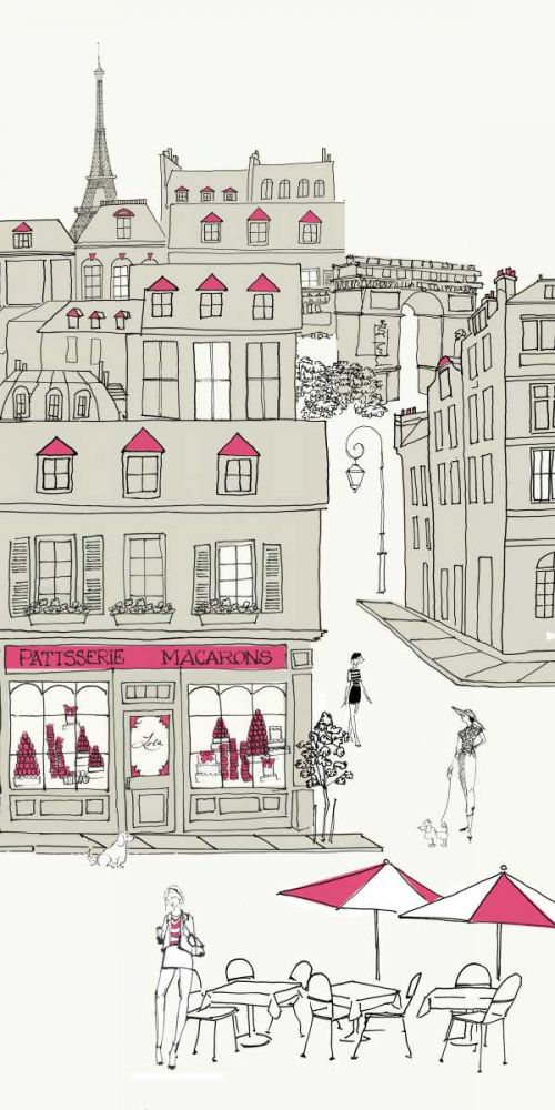 World Cafe V Paris II Pink v.2 art print by Avery Tillmon for $57.95 CAD