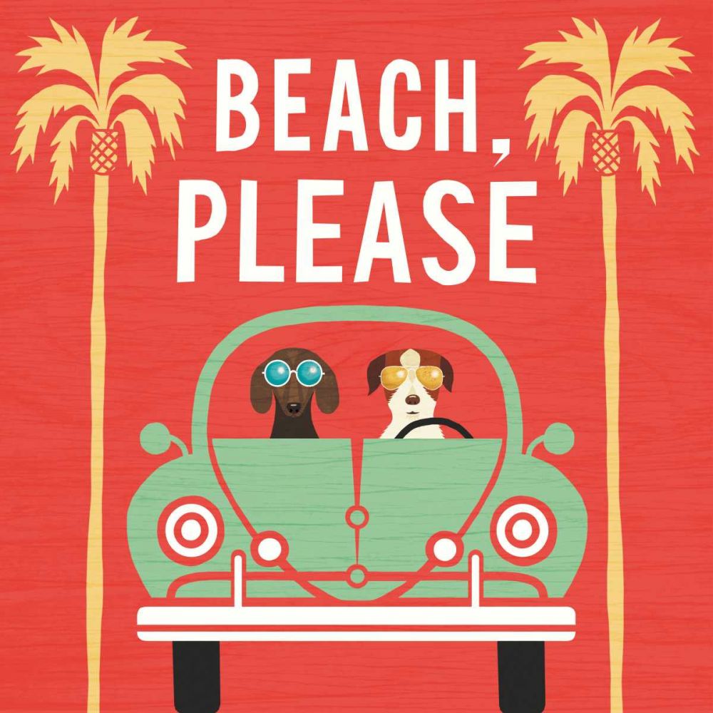 Beach Bums Beetle I square art print by Michael Mullan for $57.95 CAD