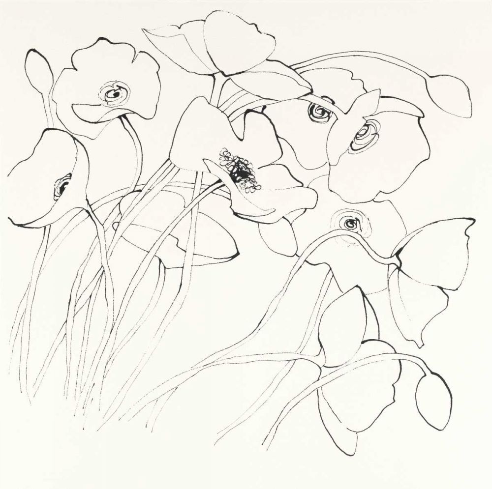 Black Line Poppies II art print by Shirley Novak for $57.95 CAD
