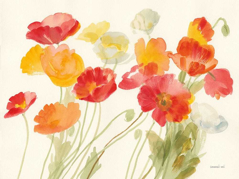 Bright Poppies I art print by Danhui Nai for $57.95 CAD