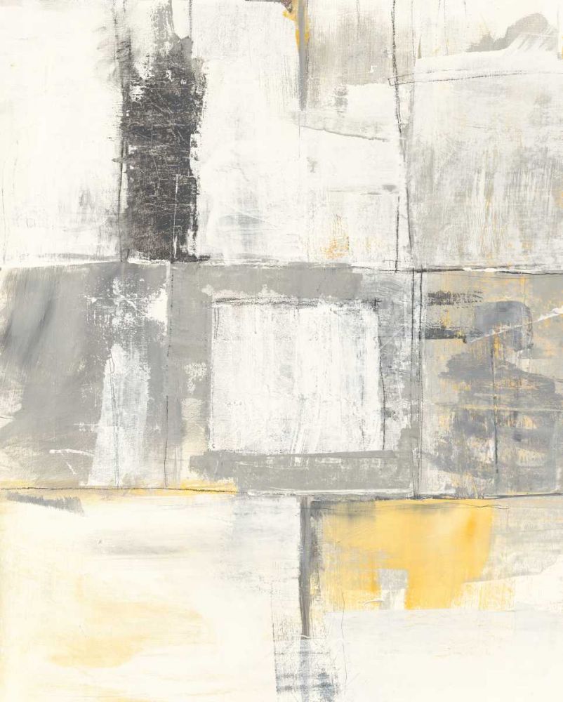 Gray and Yellow Blocks II White art print by Mike Schick for $57.95 CAD