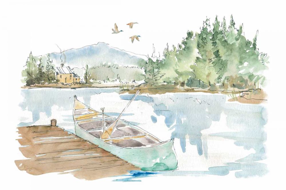 Lakehouse I on White art print by Anne Tavoletti for $57.95 CAD