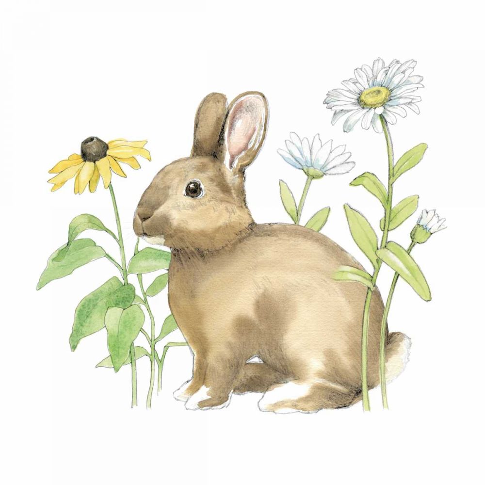Wildflower Bunnies II Sq art print by Beth Grove for $57.95 CAD