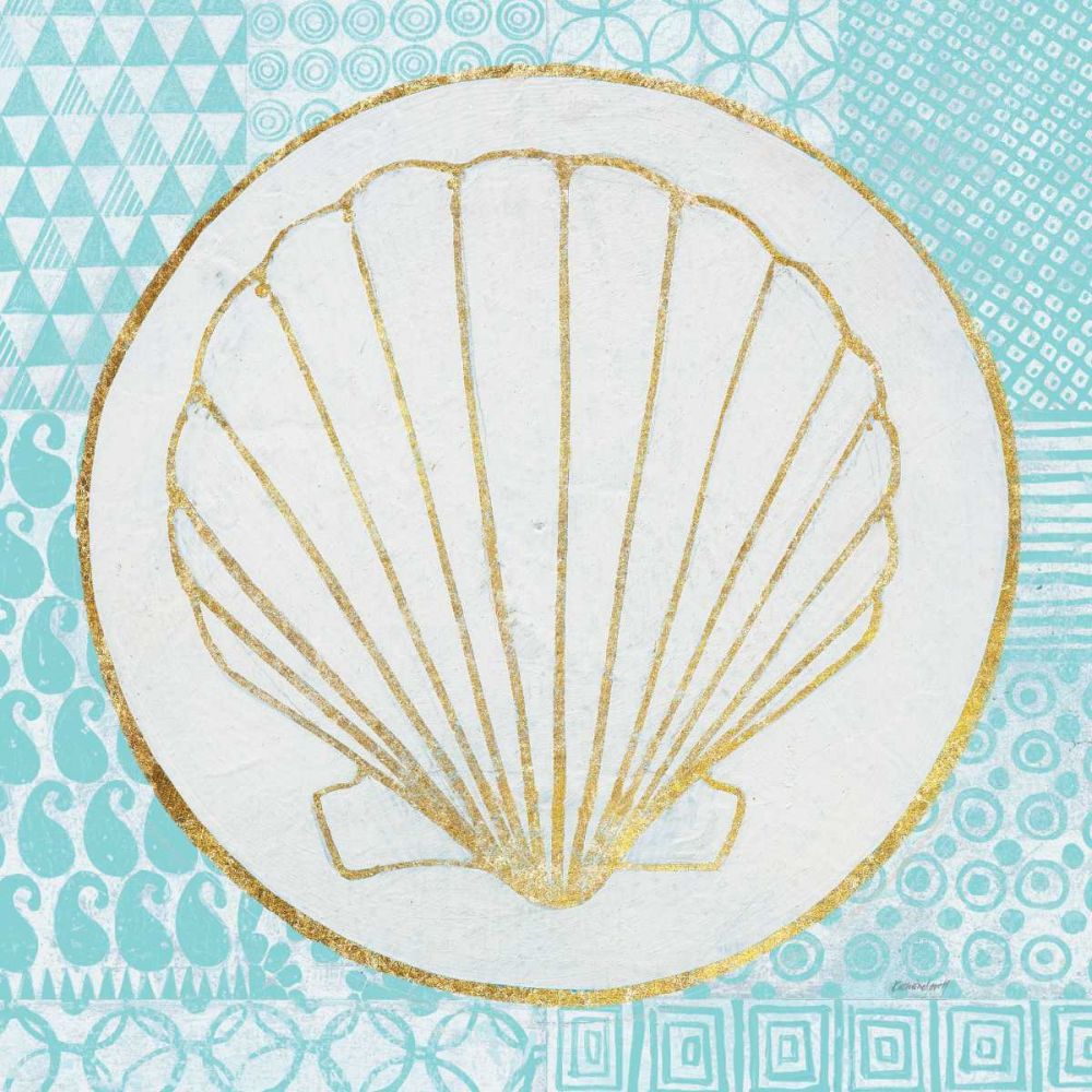 Summer Shells II Teal and Gold art print by Kathrine Lovell for $57.95 CAD