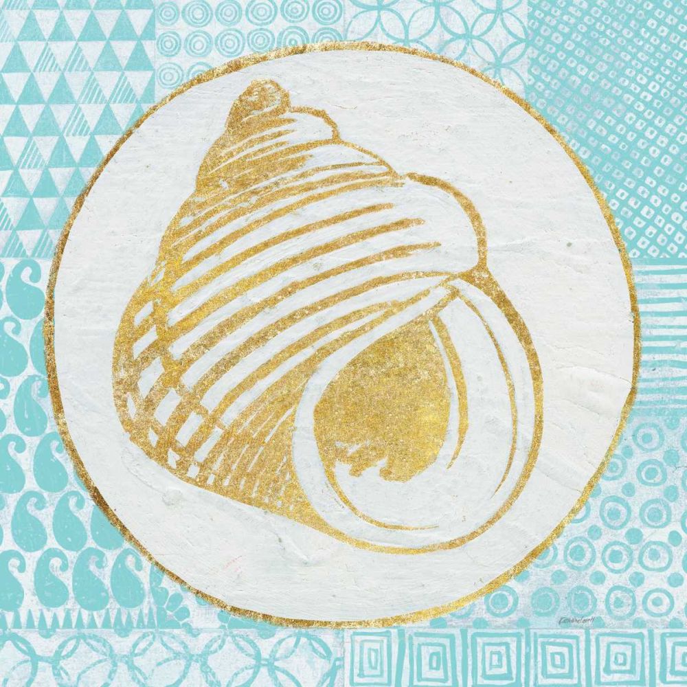 Summer Shells III Teal and Gold art print by Kathrine Lovell for $57.95 CAD