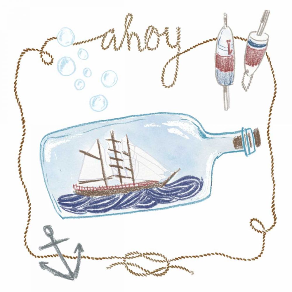 Ship in a Bottle Ahoy art print by Sara Zieve Miller for $57.95 CAD