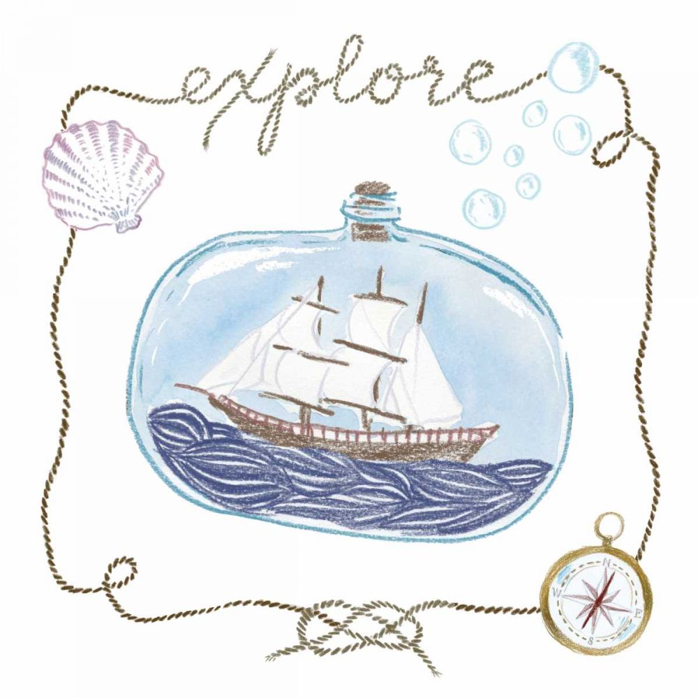 Ship in a Bottle Explore art print by Sara Zieve Miller for $57.95 CAD