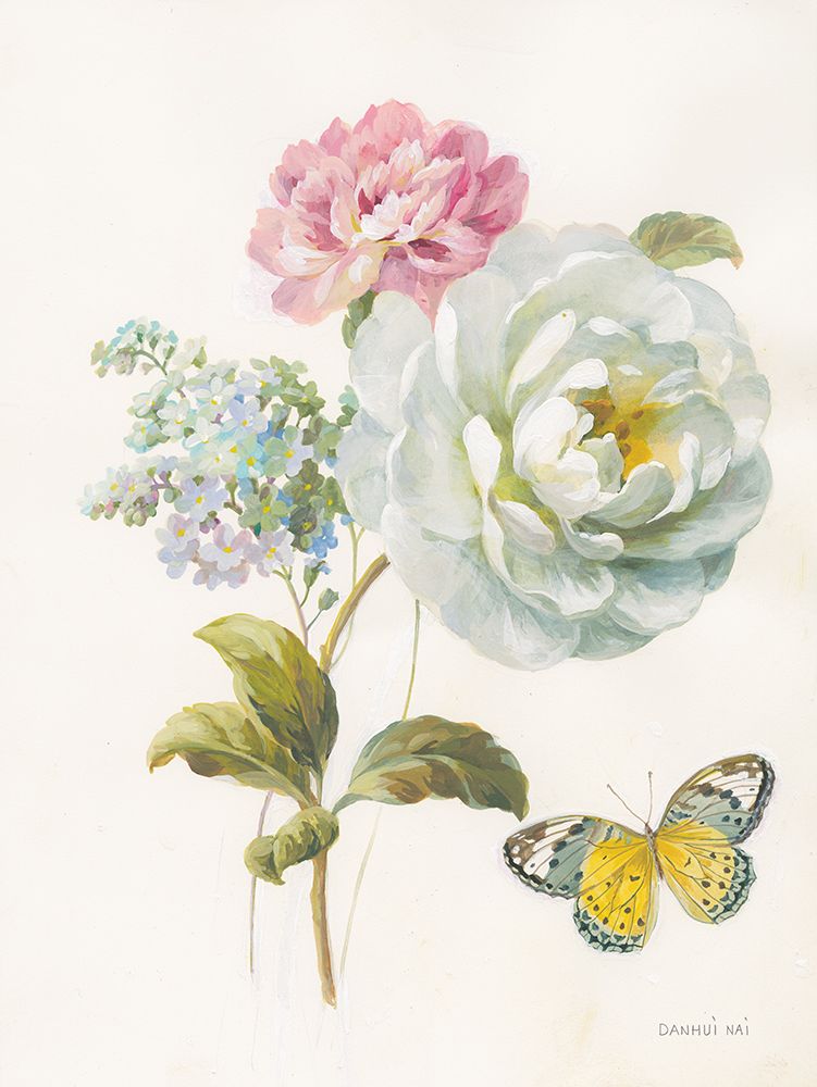 Textile Floral I White art print by Danhui Nai for $57.95 CAD