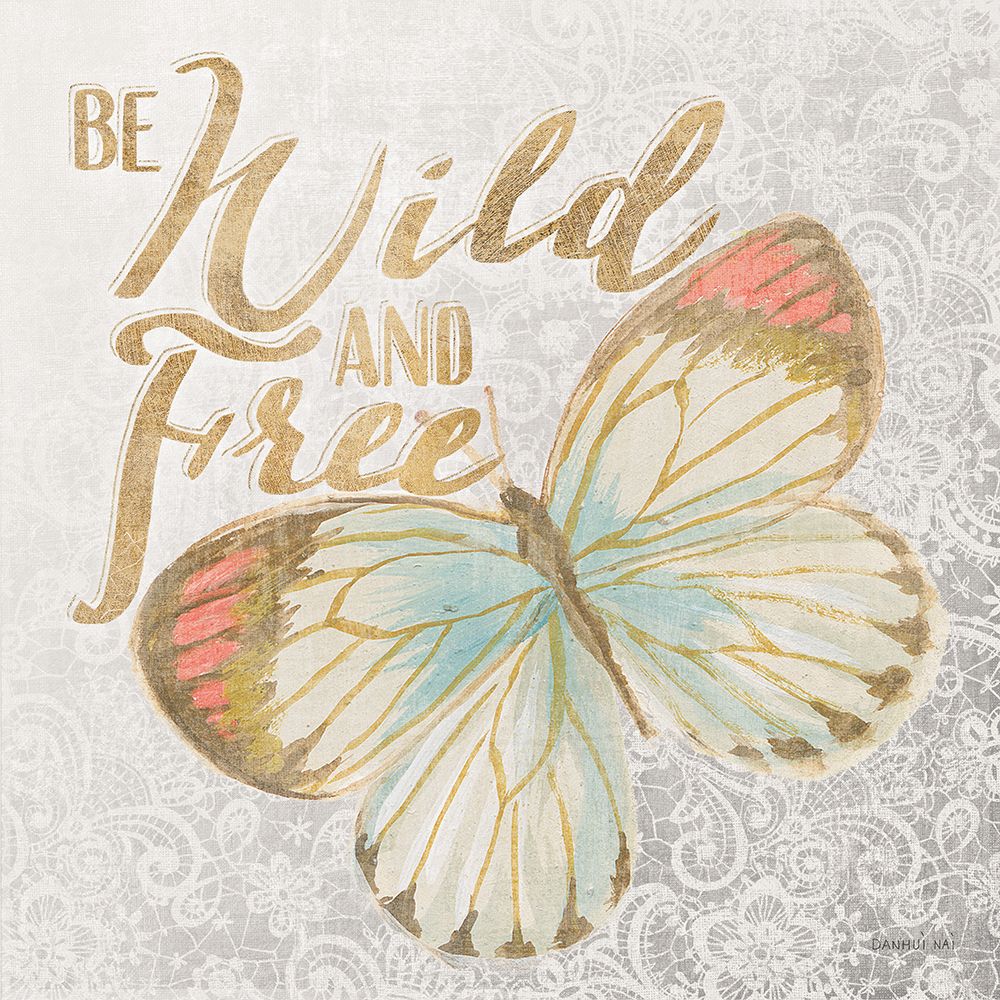 Textile Floral Butterfly IV art print by Danhui Nai for $57.95 CAD