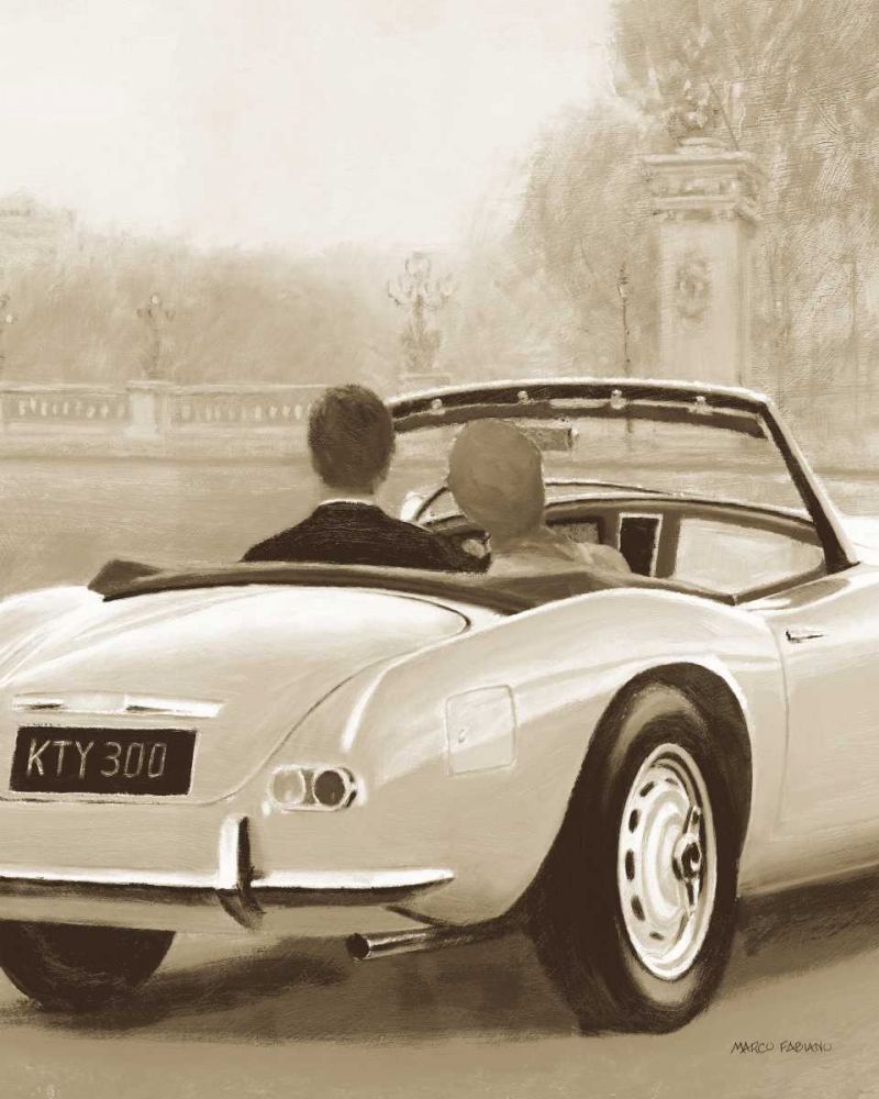 A Ride in Paris II Sepia Crop art print by Marco Fabiano for $57.95 CAD